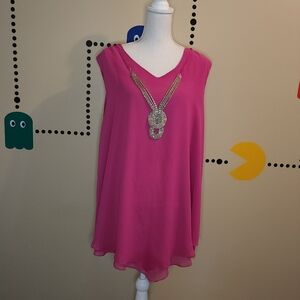 Avenue punk flowy tank top with necklace 22 24